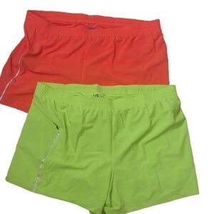 VRST running shorts lot of 2 chameleon green and fiesta size 2XL